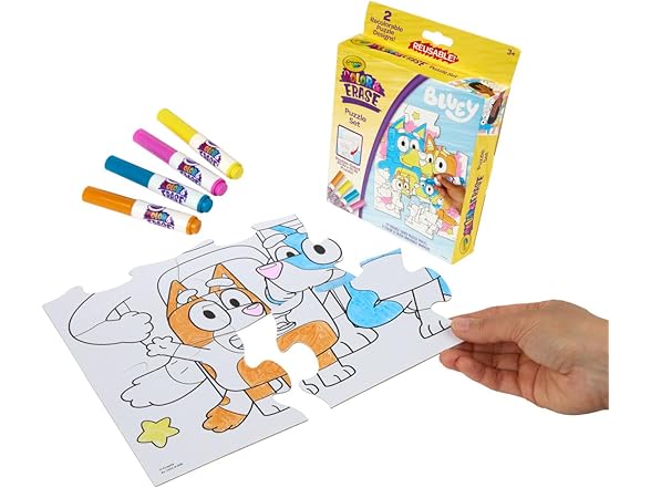 Crayola Color & Erase Bluey Puzzle Set