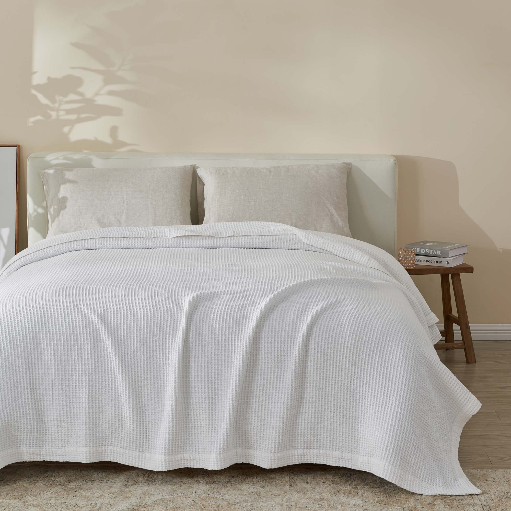 Patina Vie Cotton Waffle Knit Blanket - Gallery 19