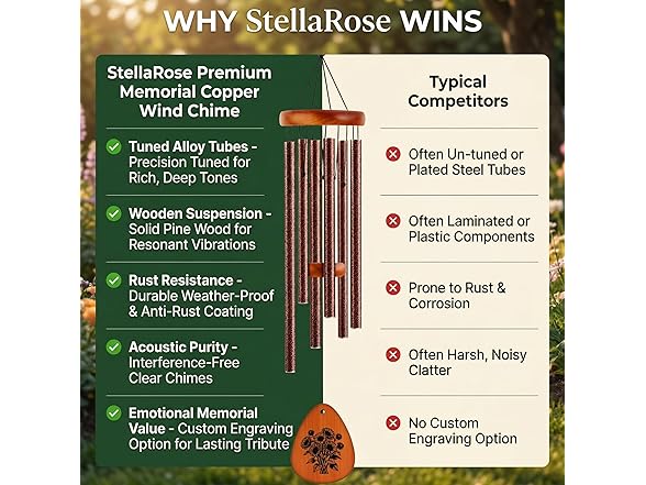 StellaRose W0582 Matte Textured brown Wind Chimesq