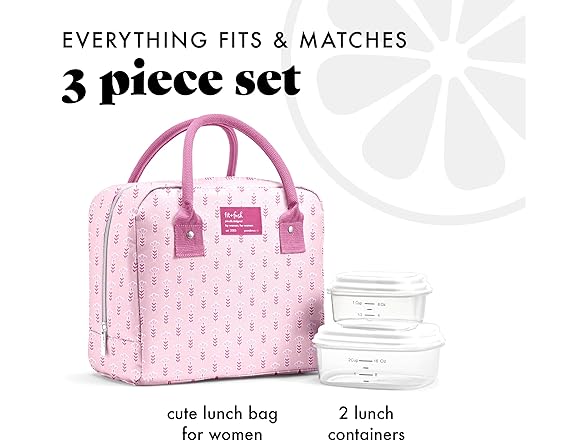Fit & Fresh Bloomington Lunch Bag Tiny Pink Flowers