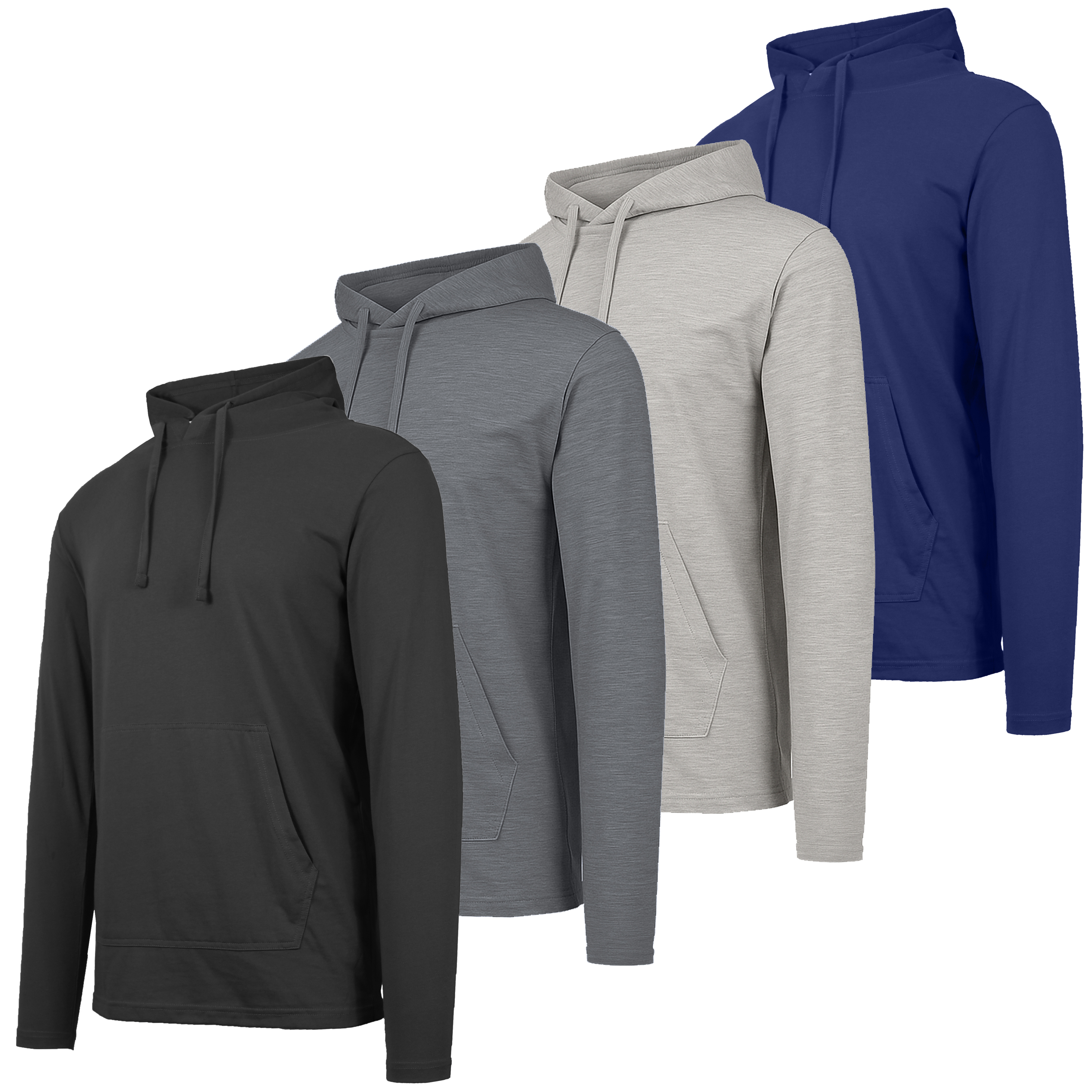 3Pk Asst Mens Cotton Pullover Hoodie - Gallery 10