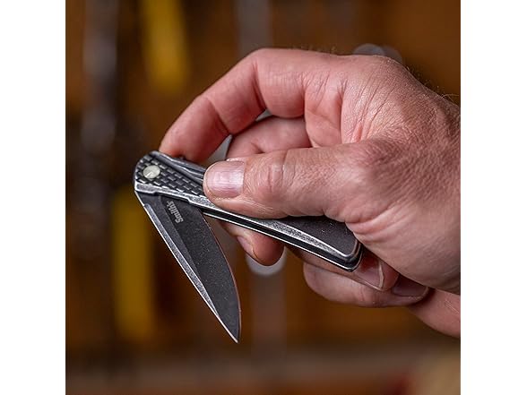SMITH’S 3-Inch Folding Knife, Black Stonewash Finish