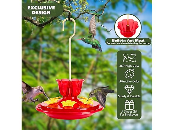 SIXTOYZF Plastic Hummingbird Feeders