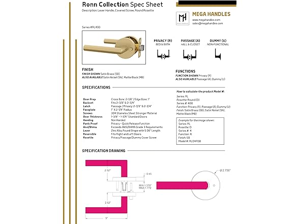 Mega Handles Ronn Door Handle Set
