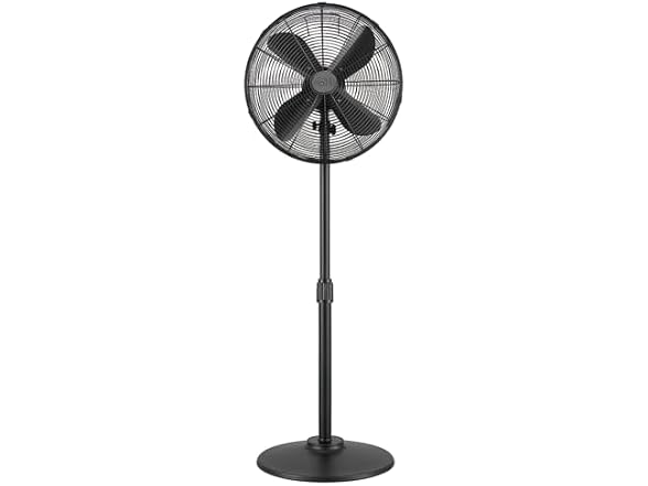 Good Housekeeping Matte Black 16" Pedestal Fan