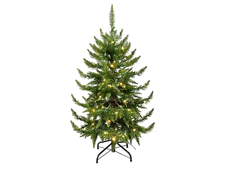 Santa's Workshop, 4' Pre-Lit Green PVC Tree, 228 Tips