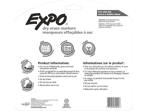 EXPO Dry Erase Markers, Low Odor Ink, As
