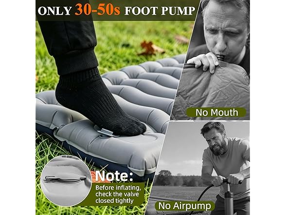 Jnconser Inflatable Sleeping Pad, Gray