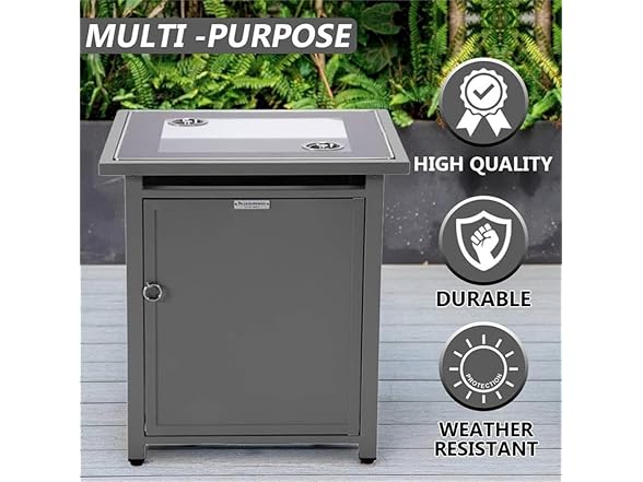 LeisureMod Walbrooke Modern Square Tank Holder Table