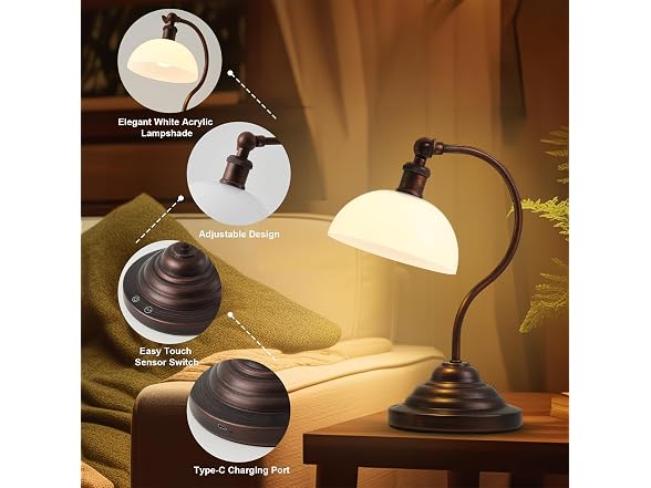 Cordless Table Lamp, Battery Operated
