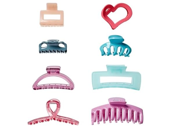 Scunci by Conair 8 piece claw clips set