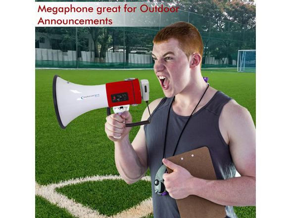 40W Megaphone with Handheld Mic & Siren