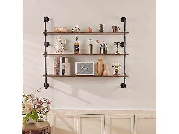 Industrial Pipe Shelf, 2 Tier 24x7.87in