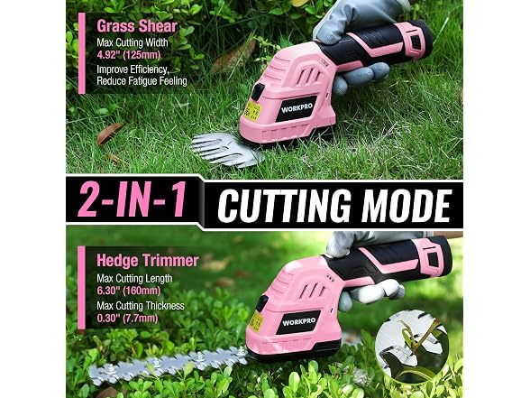 WORKPRO WORKPRO 12V Pink Cordless Grass Shear