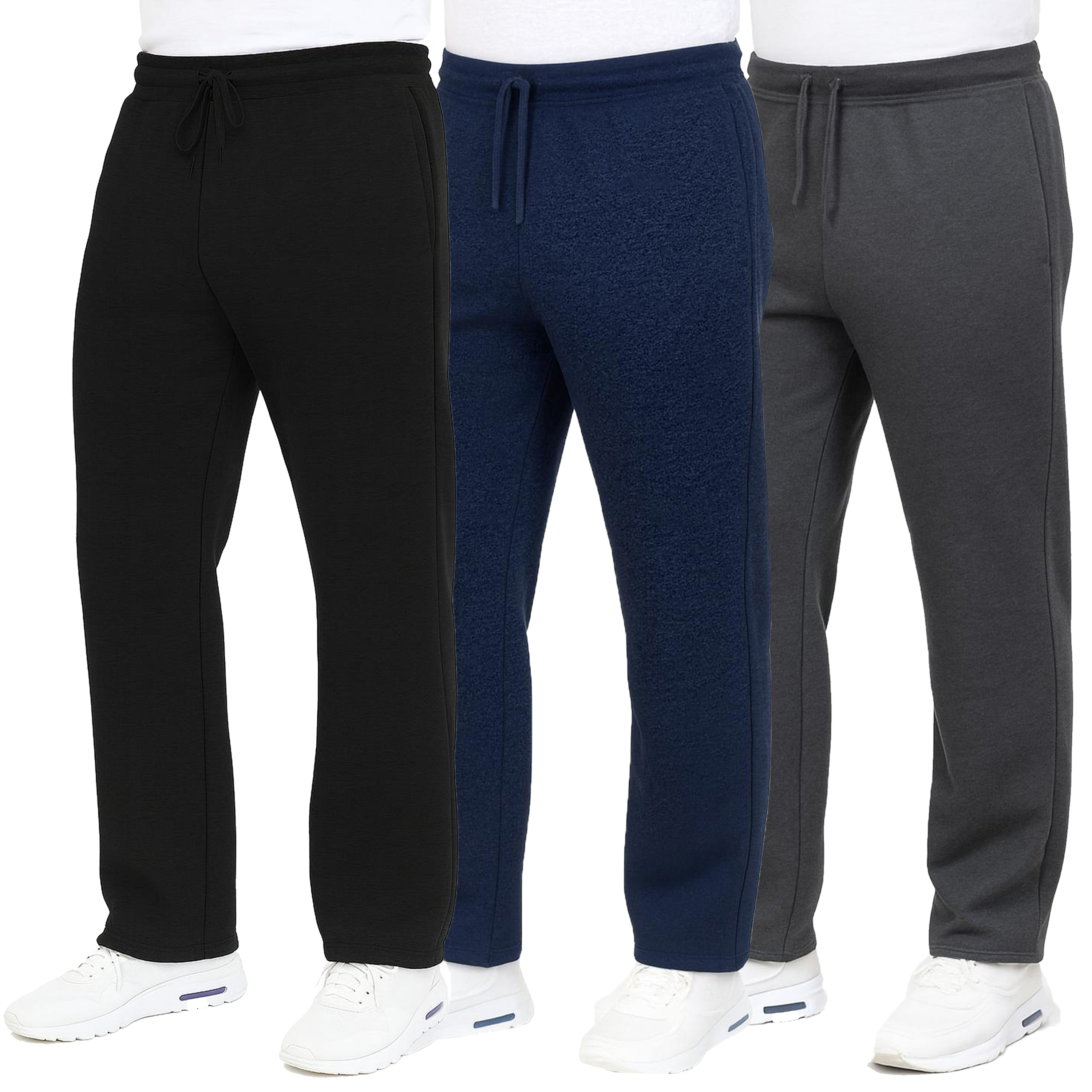 3Pk Mens Heavyweight Fleece Sweatpants - Gallery 13
