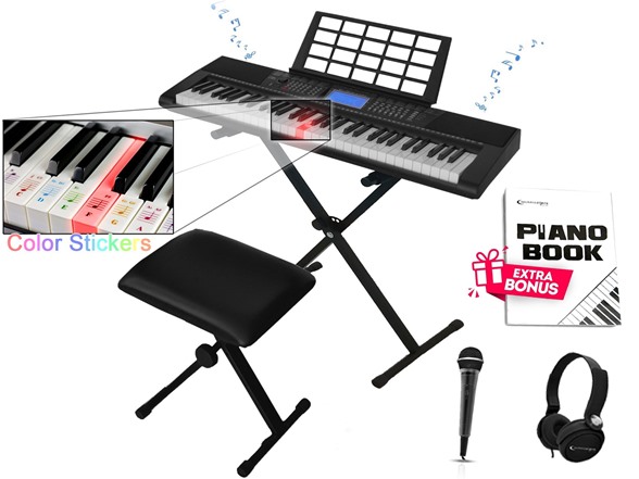 61-Key Light-Up Learning Keyboard Bundle