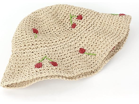 Minache Girls (Medium-Large) Wide Brim Straw Hat