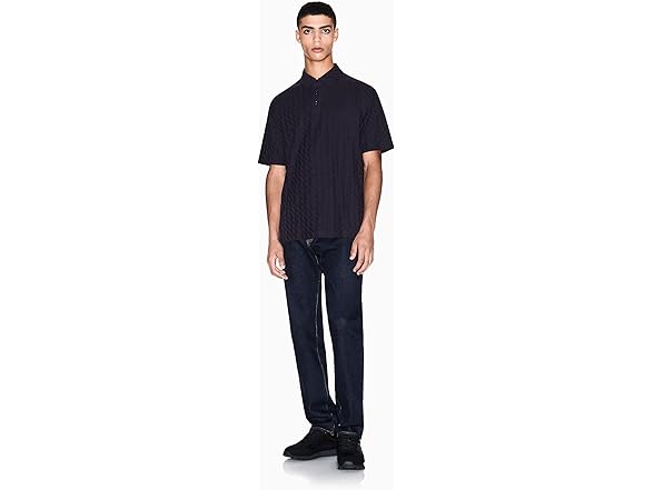 Armani Exchange Mens Cotton Jacquard Polo