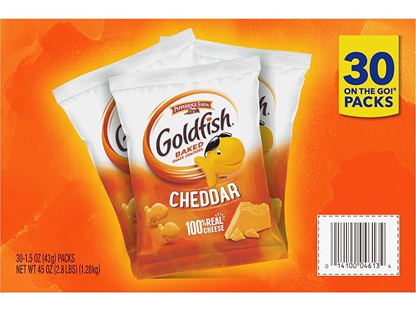 30PK Goldfish Cheddar Crackers, 1.5 oz.