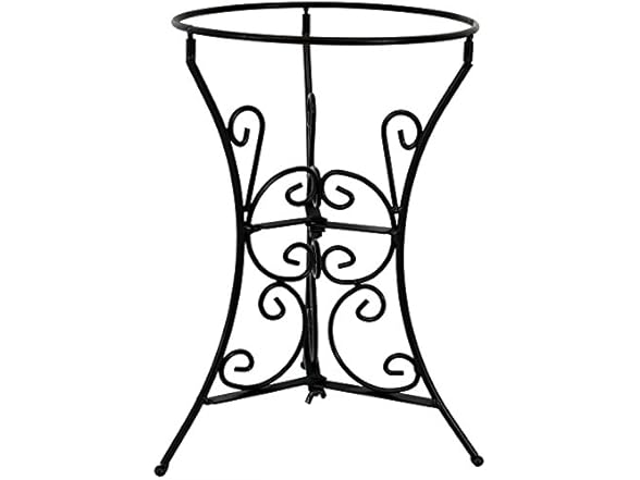 Sunnydaze Black Steel Gazing Ball Stand Black Scroll