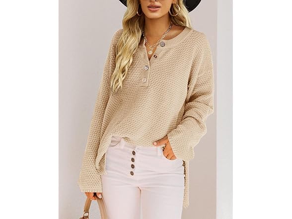 Women’s Oversized V Neck Knit Sweater