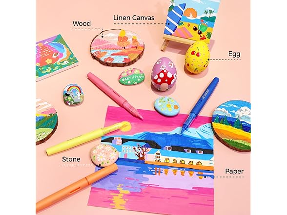 Pagather Acrylic Paint Markers Brush Tip