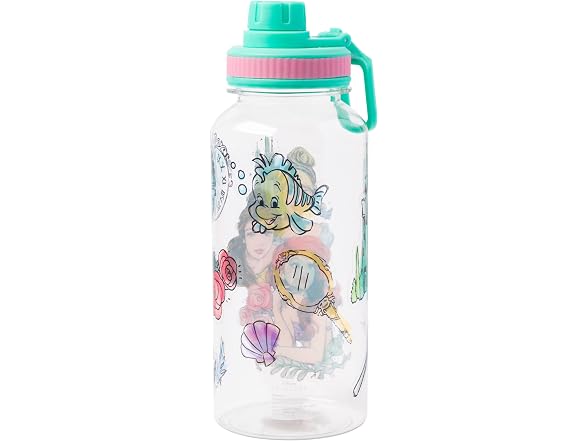 Silver Buffalo Disney Princess Ariel, Plastic Water Bottle, 32oz