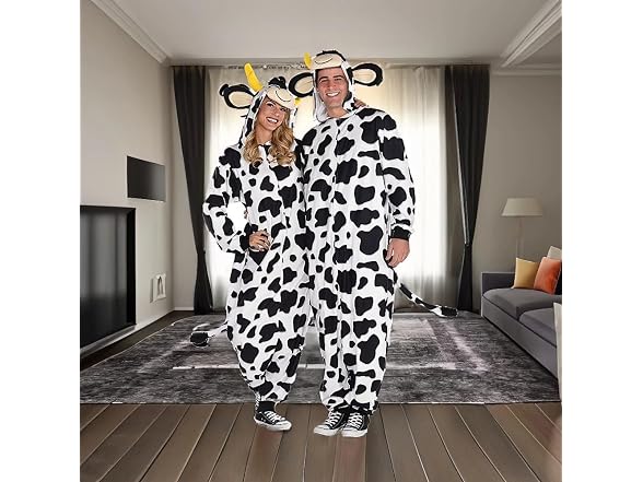 Amscan Black/White Cow Zipster (Adult Small/Me)