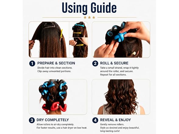 Pinkiou Flexi Rods Heatless Curlers 30 Count