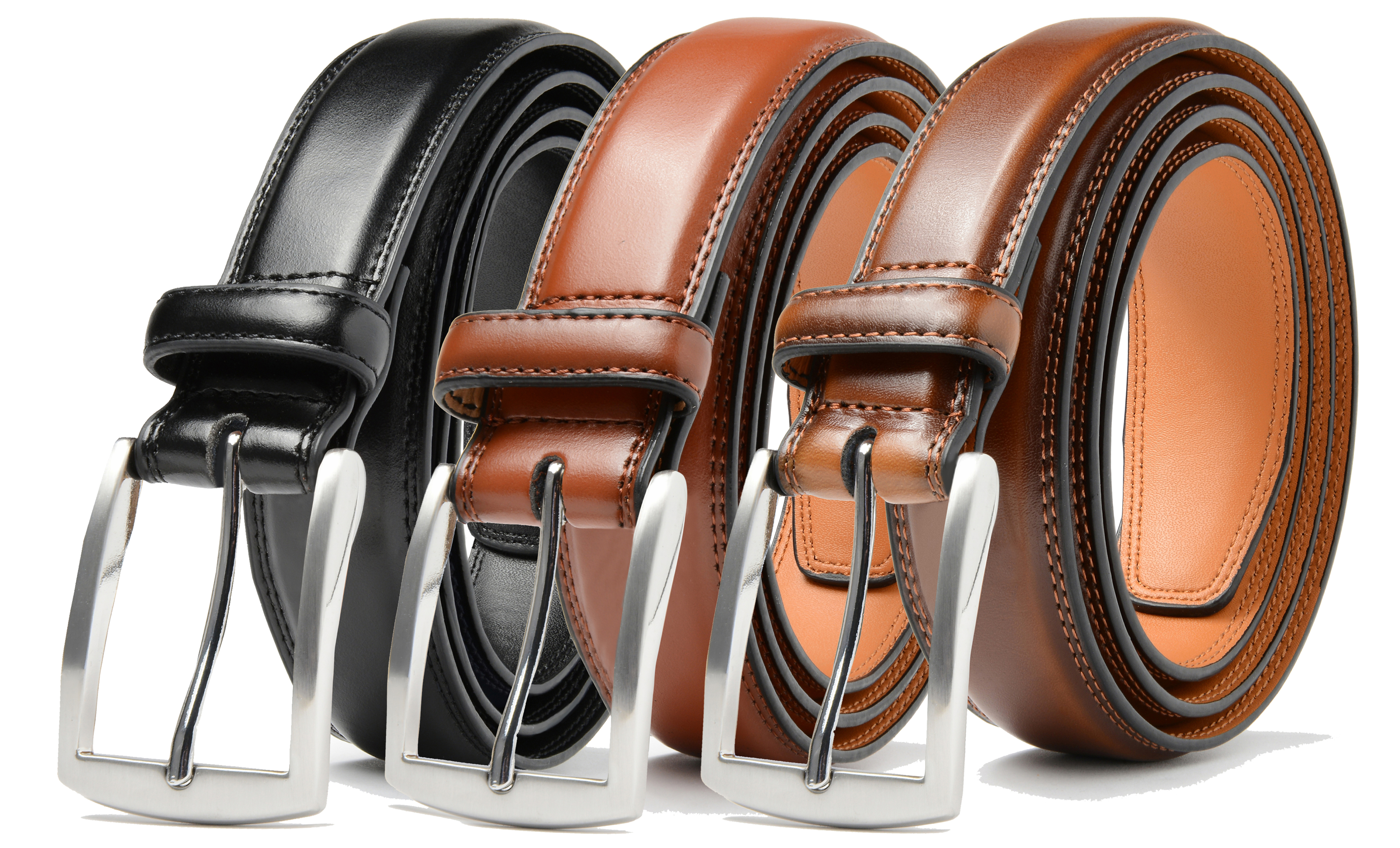 1, 2, 3, 4, 6-Pack Leather Dress Belt - Gallery 56