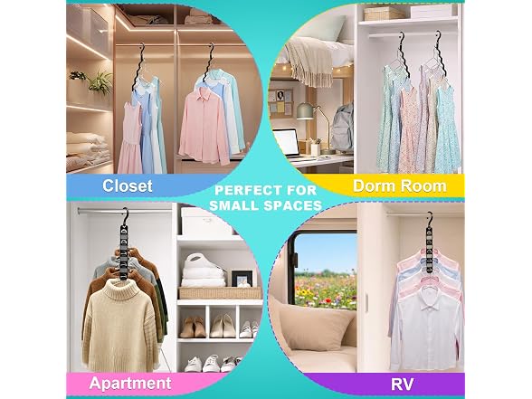 JIAYIISHU 12 Pack Space Saving Hangers for Closet