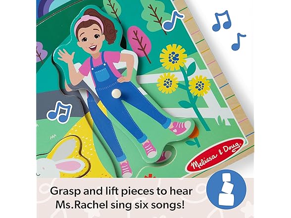 Melissa & Doug Ms. Rachel Wooden Song Peg Puzzle