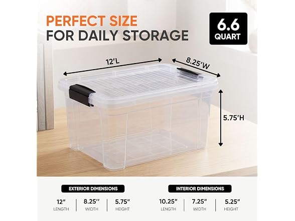 Superio 6.6 Quart Clear Plastic Storage Boxes 18 PK