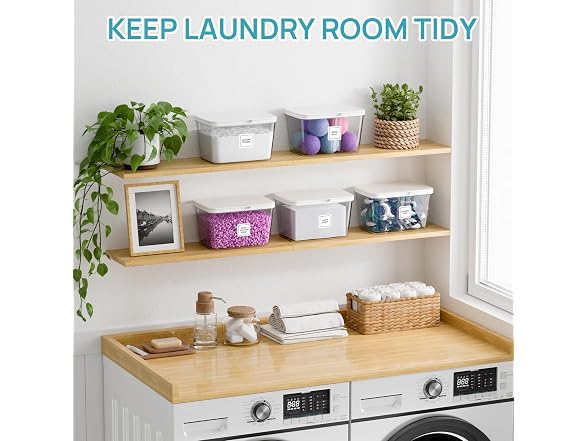 Vtopmart 4 Pack Laundry Room Storage Containers
