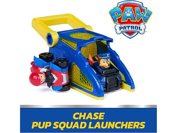 PAW Patrol Chase Pup Squad Launchers with Ryder Vehicle 2-Pack Toy Vehicles