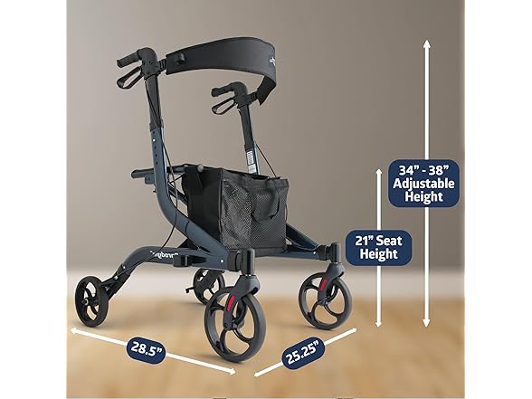 Aluminum Rollator Navy 300 lbs