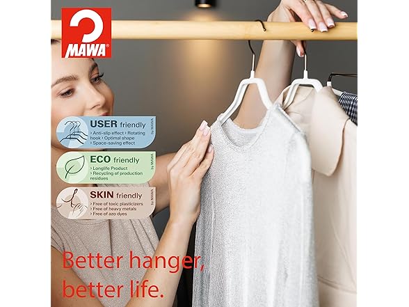 Mawa Clothing Hangers 360-degree Rotatable Hook