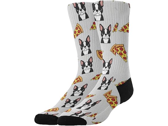 Grey Boston Terrier Dog Pizza