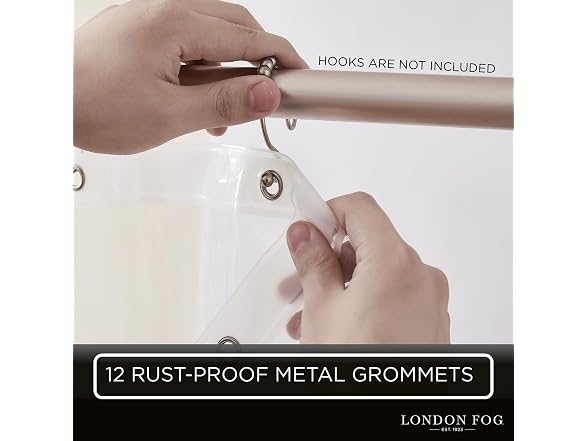 London Fog 8G PEVA Shower Liner with Metal Grommets