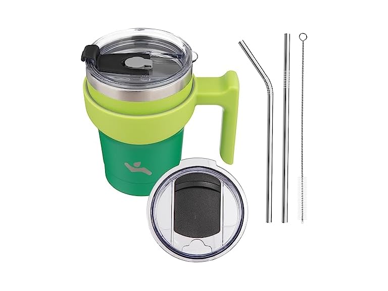 Konokyo 10 oz Tumbler with Handle and 2 Straw 2 Lid