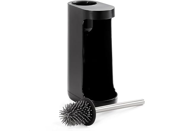 iDesign Toilet Brush with Holder and Storage Compartment