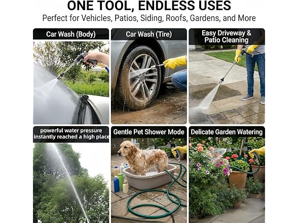 Pressure Washer Gun with Foam Cannon & 6 Adapters