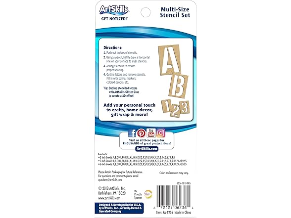 ArtSkills Letter Stencils in 3 sizes