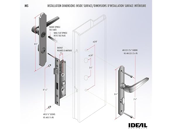 Ideal Security MSMB Straight Mortise Lock Set