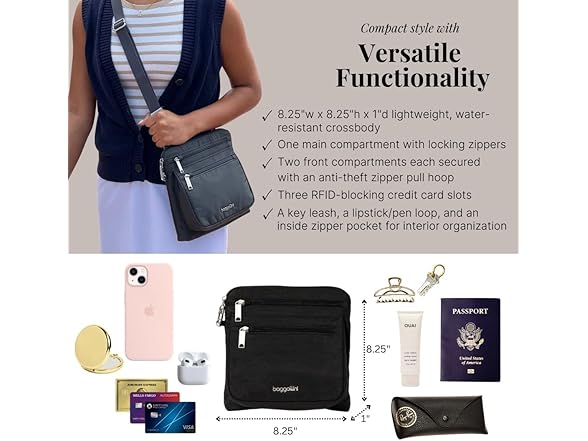 Baggallini Securtex AntiTheft Crossbody