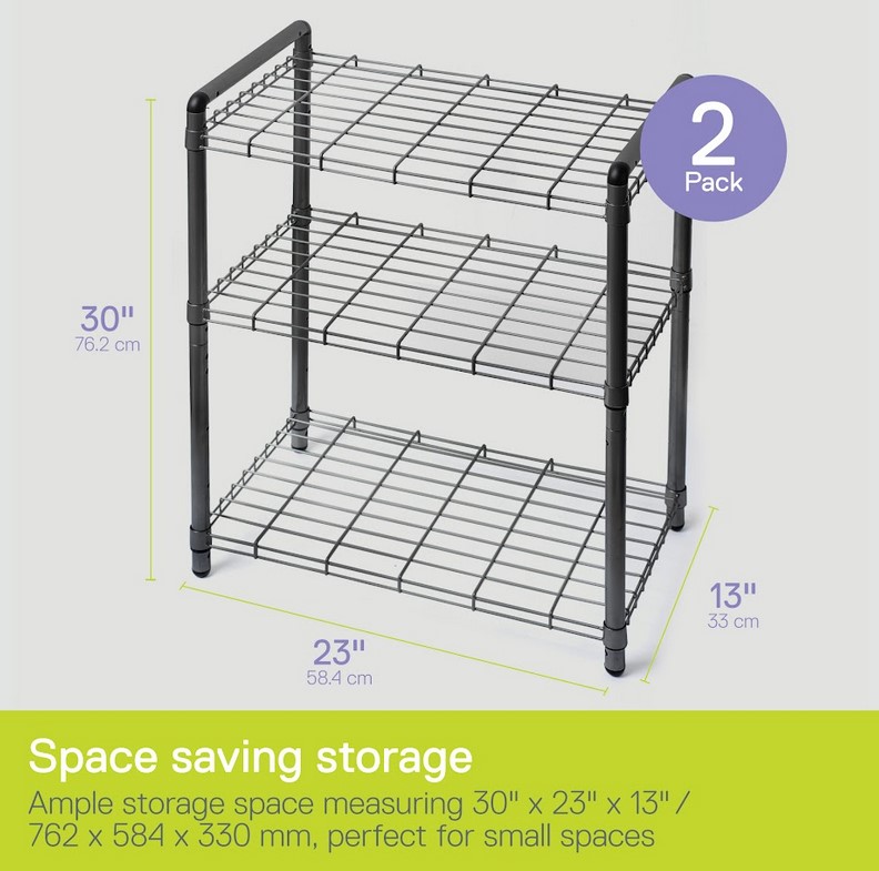 Delta WS1006B 2-Pack 3-Tier Wire Shelf, White - Gallery 9