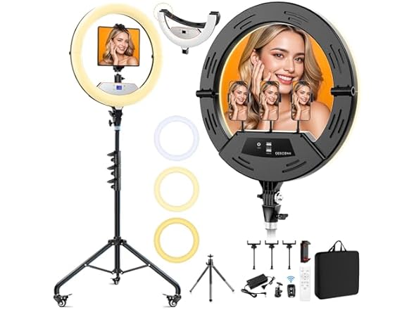 Auriani 22" Foldable Ring Light with Stand