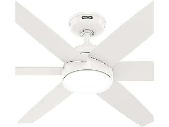 Hunter Fan 52 Inch White Indoor Ceiling Fan with Light and Remote