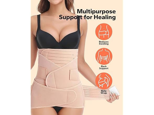 ShaperSwan 3 in 1 Postpartum Belly Band (Beige)