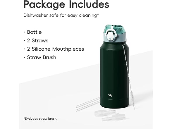 Konokyo FLOWPLAY 32oz Push-Button Bottle, Dark Green